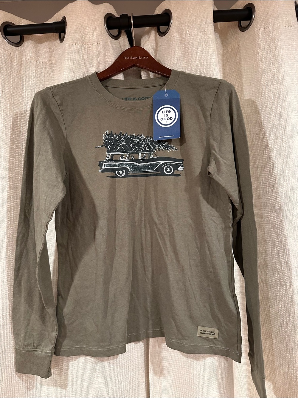 Life Is Good Olive Green Women’s Long-Sleeve Graphic Tee